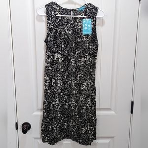🔥NWT Bali Batiks Hawaiian Print Black and White Floral Dress